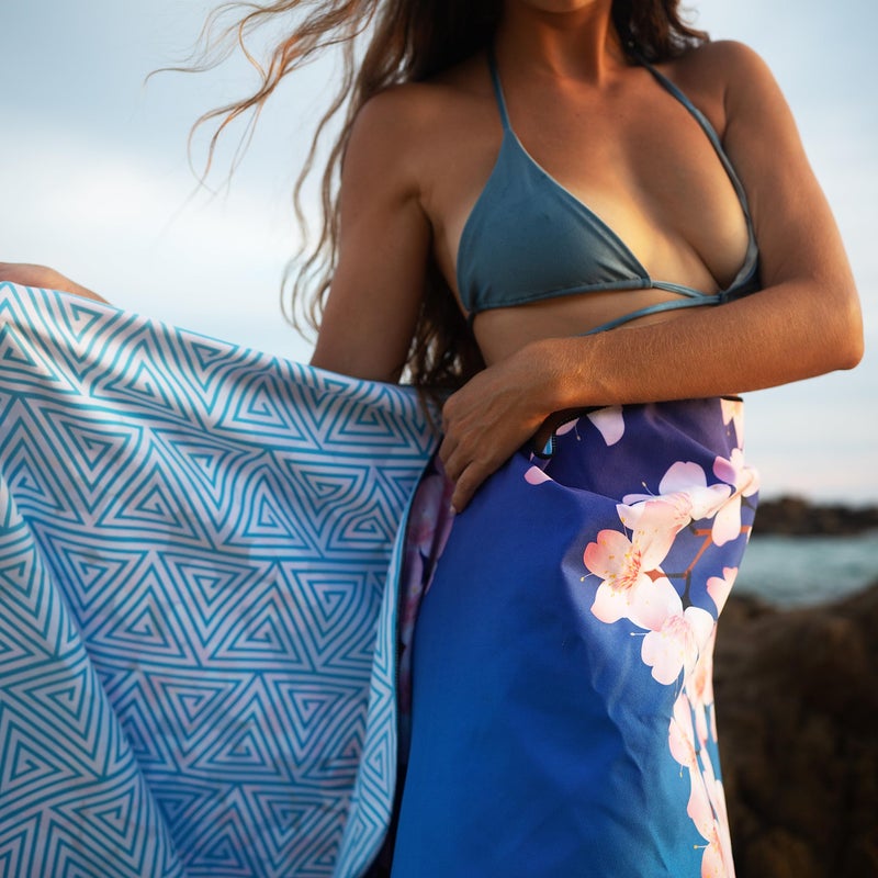 Elite Trend Quick Dry Towel Extra Large 78x35 Inch - Microfiber Beach Towel - Perfect for Beach, Travel, Swimming, Pool, Yoga, Hiking, Camping - Lightweight, Fast Drying, Compact for Adults (Sakura) - Image 2